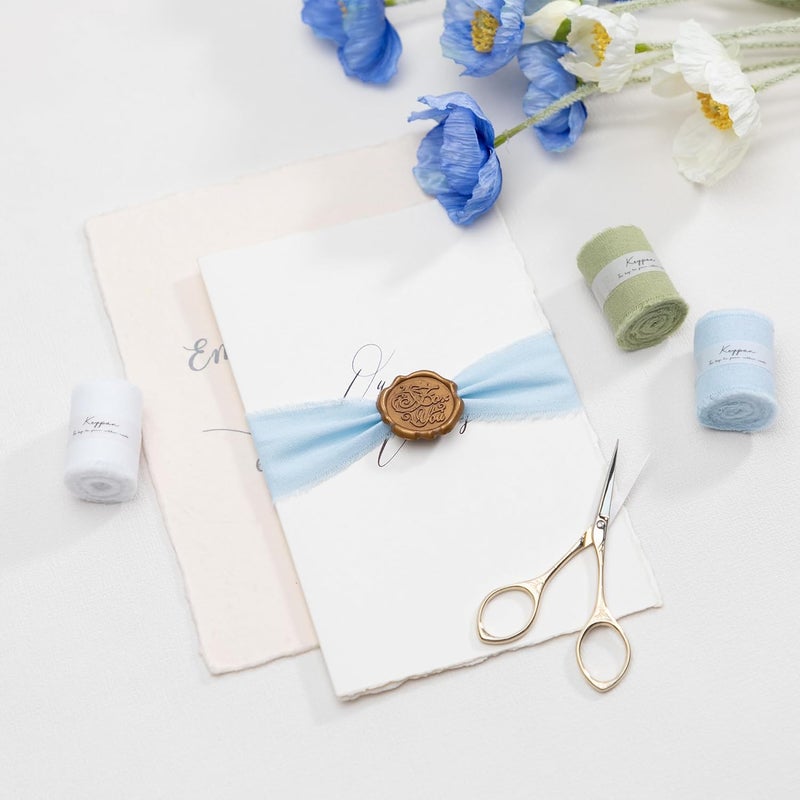 Keypan 1-1/2" x 18 Yd Cotton Ribbon for Gift Wrapping Wedding Invitations Bridal Flower Bouquets, Mixed Color Fabric Ribbons Set 2 Yards x 9 Rolls - Image 5